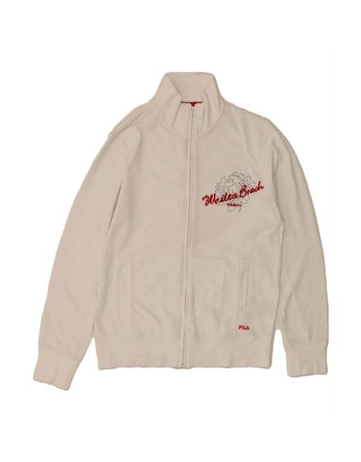 Vintage Fila Graphic Tracksuit Top Jacket Medium In White