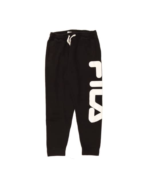 Vintage Fila Graphic Tracksuit Trousers Joggers Large In Black