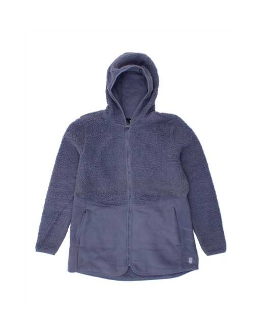 Vintage Fila Hooded Fleece Jacket UK 16 Large In Blue