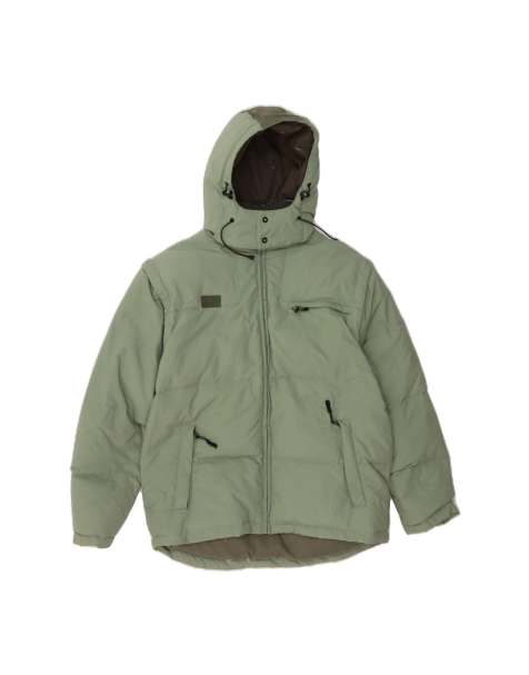 Vintage Fila Hooded Padded Jacket UK 36 Small In Green - view 1