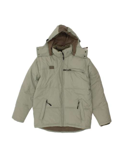 Vintage Fila Hooded Padded Jacket UK 36 Small In Green