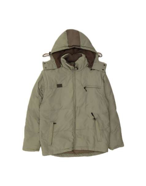 Vintage Fila Hooded Padded Jacket UK 36 Small In Green - view 1
