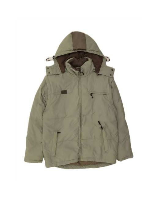 Vintage Fila Hooded Padded Jacket UK 36 Small In Green