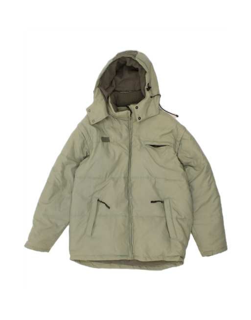 Vintage Fila Hooded Padded Jacket UK 40 Large In Green