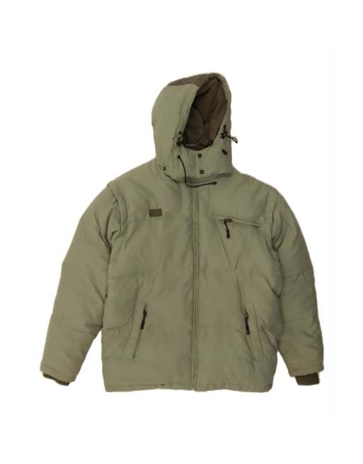Vintage Fila Hooded Padded Jacket UK 40 Large In Green