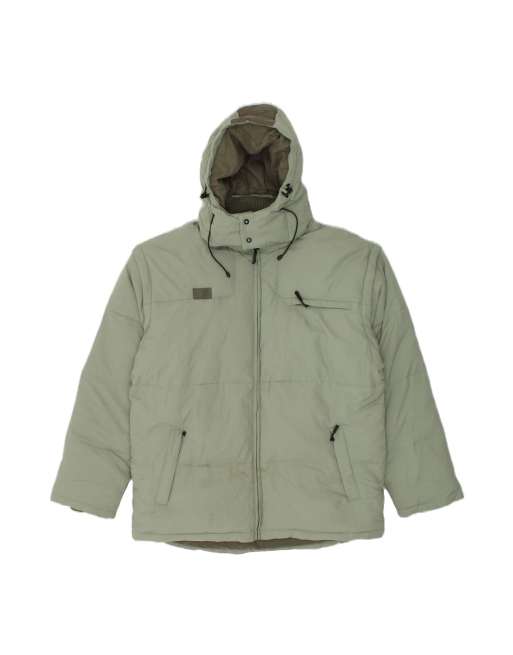 Vintage Fila Hooded Padded Jacket UK 44 2XL In Green