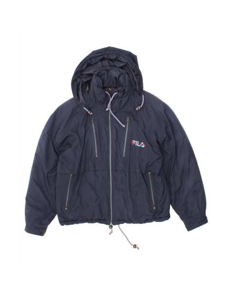 Vintage Fila Hooded Windbreaker Jacket UK 38 Medium In Blue - view 1