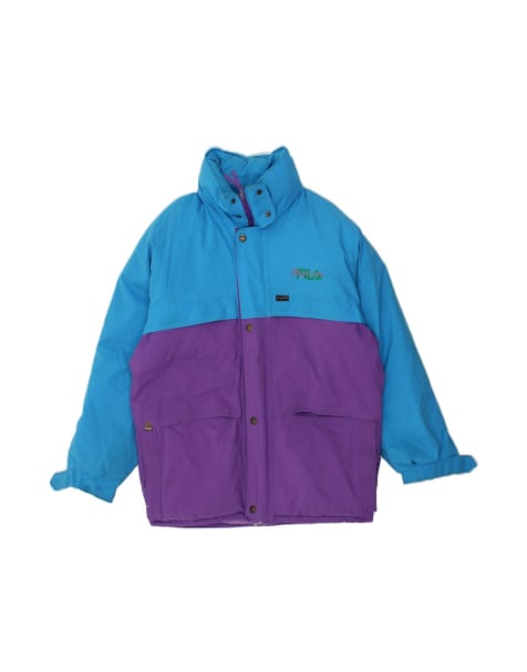 Vintage Fila Hooded Windbreaker Jacket UK 42 XL In Blue Colourblock - view 1