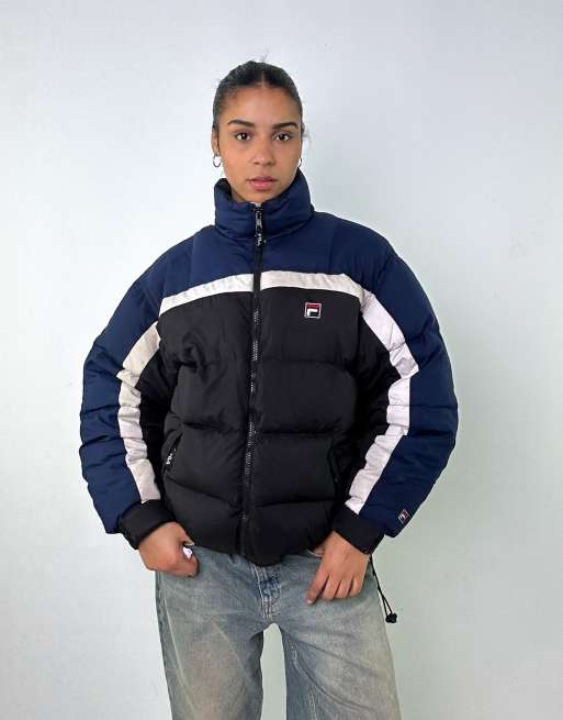 Vintage Fila M Padded Coat in Black, 3 of 4