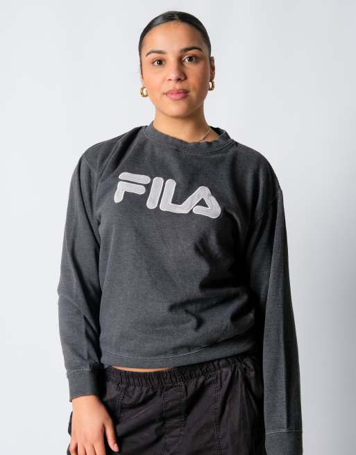 Vintage Fila M Sweatshirt Charcoal Grey