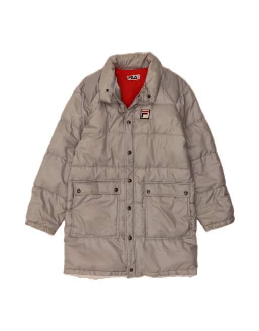 Vintage Fila Padded Coat UK 36 Small In Grey