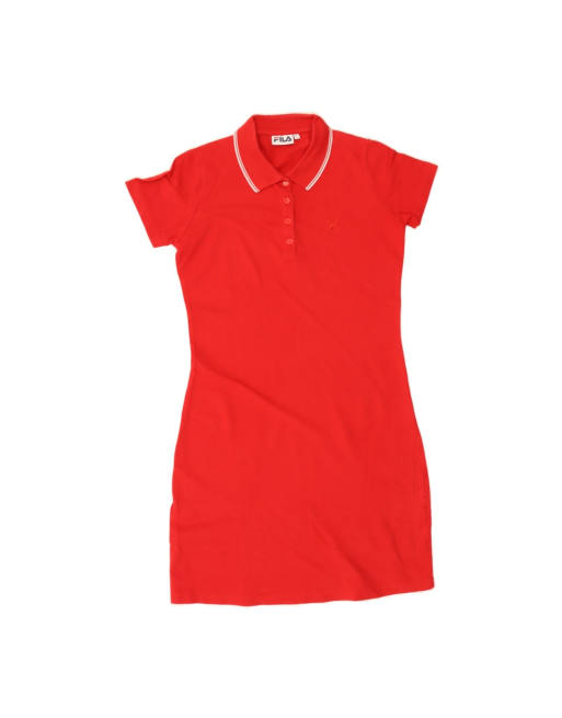 Vintage Fila Polo Dress UK 10 Small In Red