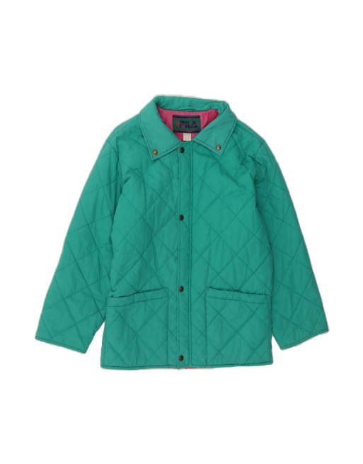 Vintage Fila Quilted Jacket It 48 Medium In Turquoise