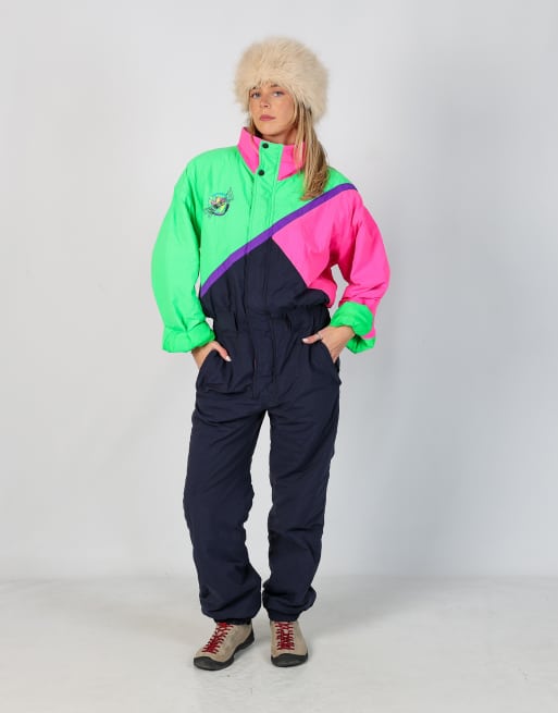 Vintage Fila S ski suit in navy blue