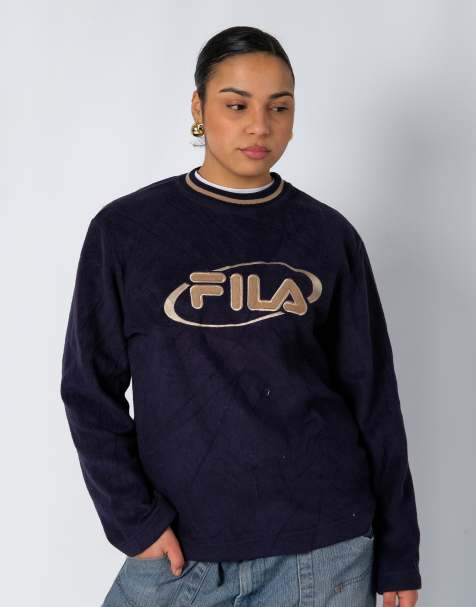 Vintage Fila S Sweatshirt Navy Blue - view 1