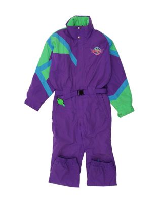 Vintage Fila Size L Colourblock Ski Jumpsuit in Purple