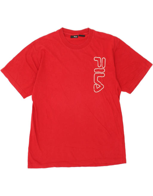 Vintage Fila Size L Graphic T-Shirt Top in Red