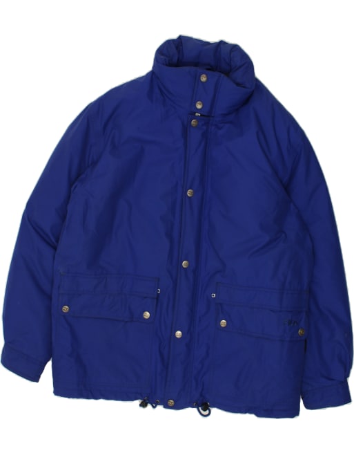 Vintage Fila Size L Oversized Hooded Windbreaker Jacket in Blue