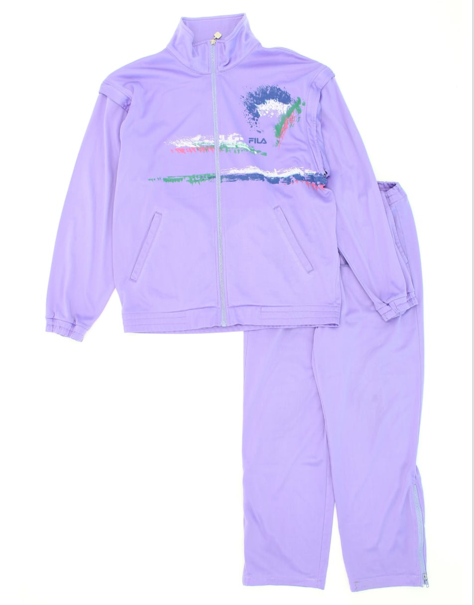 Vintage Fila Size M Graphic Full Tracksuit in Purple