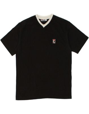 Vintage Fila Size M T-Shirt Top in Black