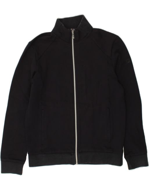 Vintage Fila Size M Tracksuit Top Jacket in Black