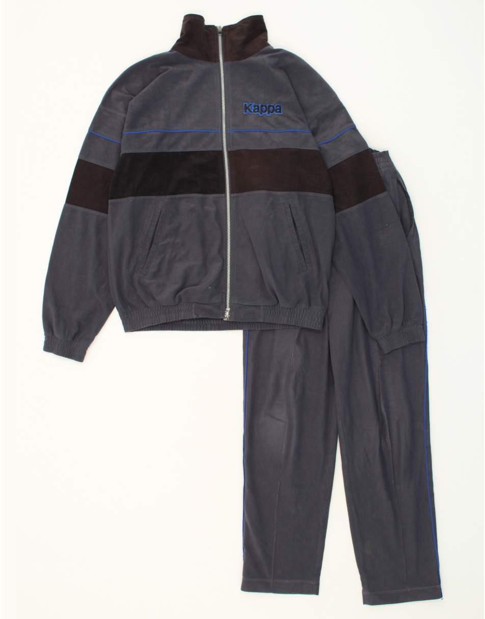 Vintage Fila Size S Colourblock Full Tracksuit in Grey