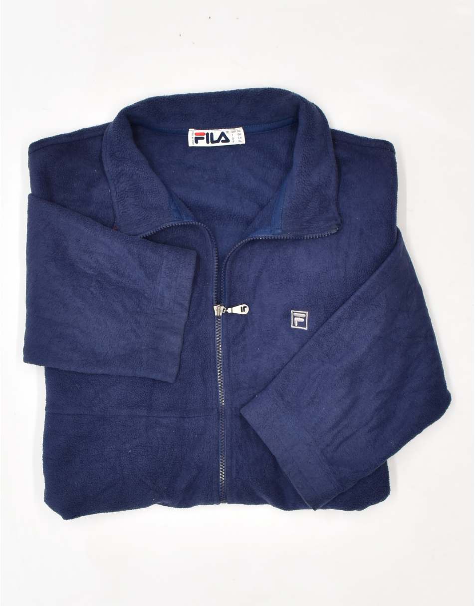 Vintage Fila Size XL fleece jacket in navy blue 2
