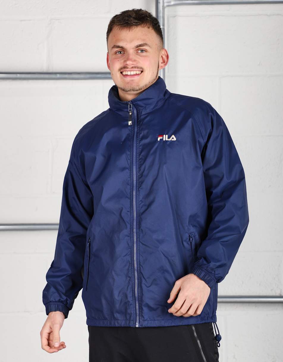 Vintage Fila Size XL windbreaker rain coat jacket in navy