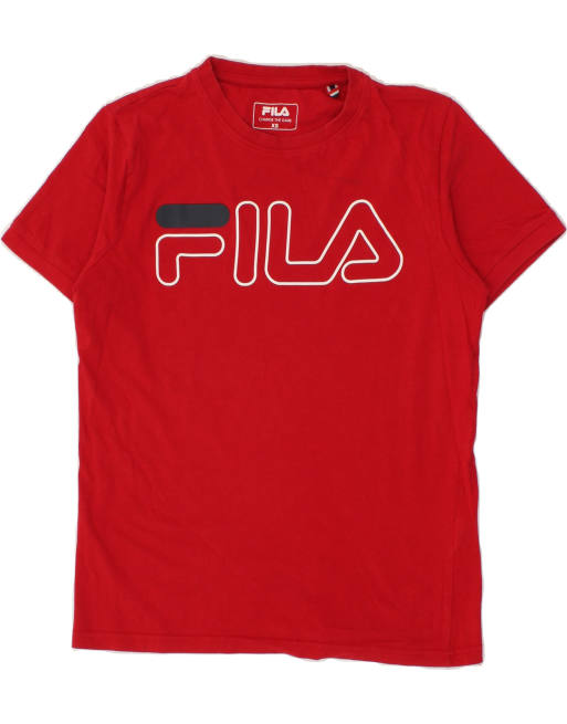 Vintage Fila Size XS Graphic T-Shirt Top in Red