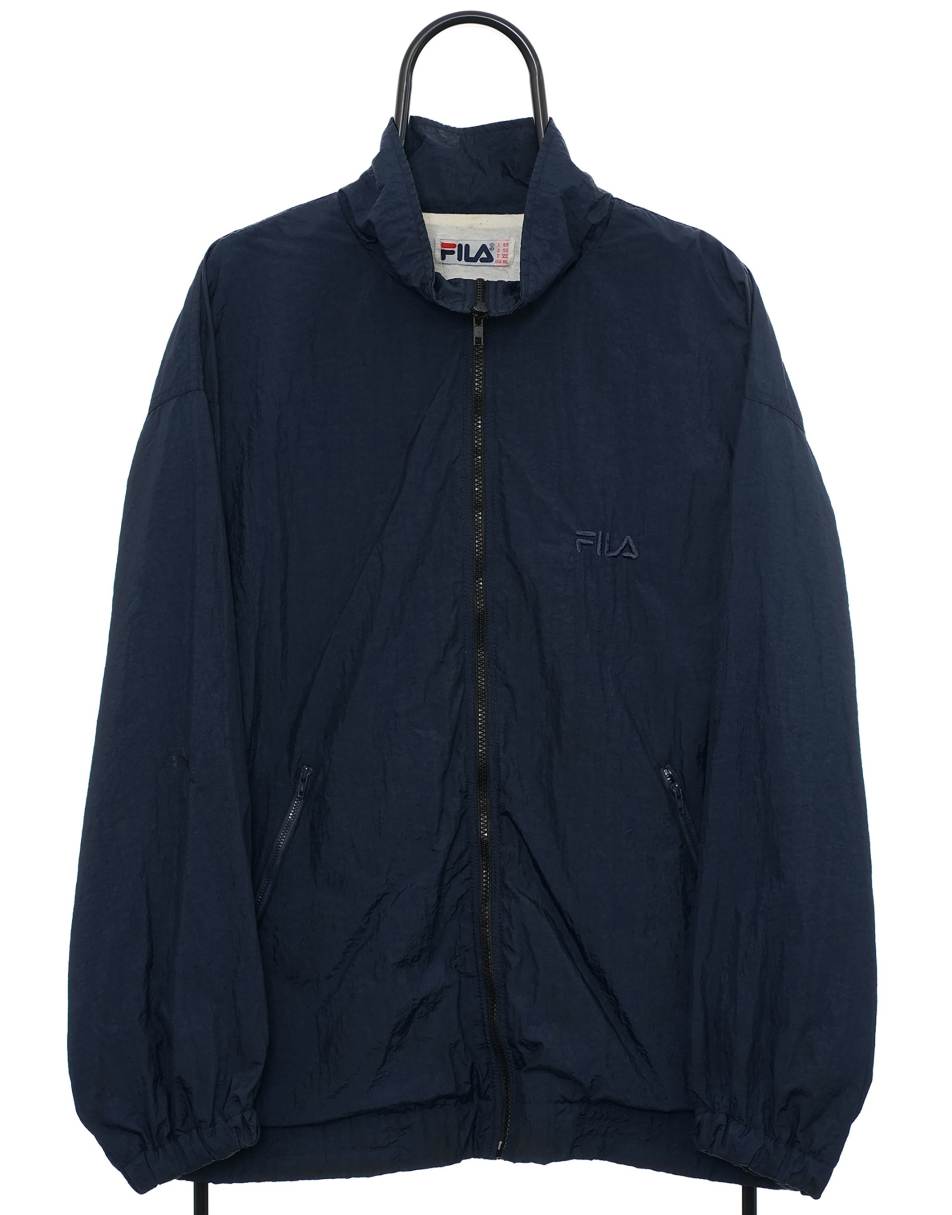 Vintage Fila Size XXL Windbreaker Jacket In Navy