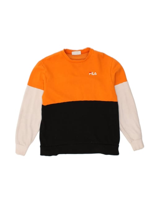 Vintage Fila Sweatshirt Jumper Medium In Multicoloured Colourblock