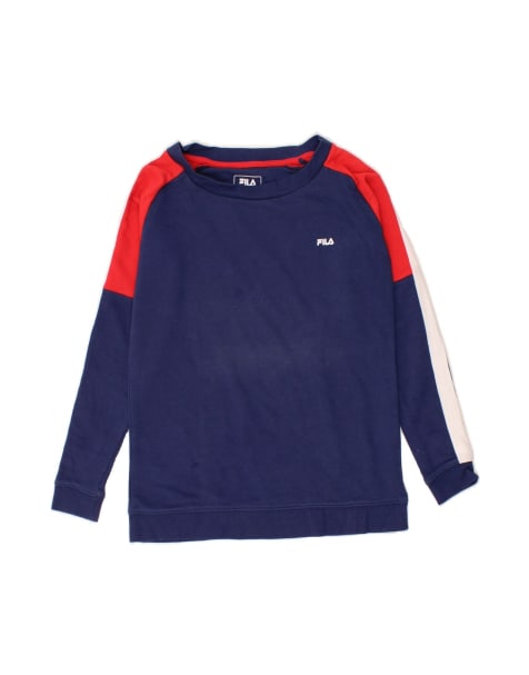 Vintage Fila Sweatshirt Jumper Small In Blue Colourblock - view 1