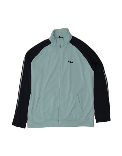 Vintage Fila Tracksuit Top Jacket It 58 2XL In Turquoise Colourblock