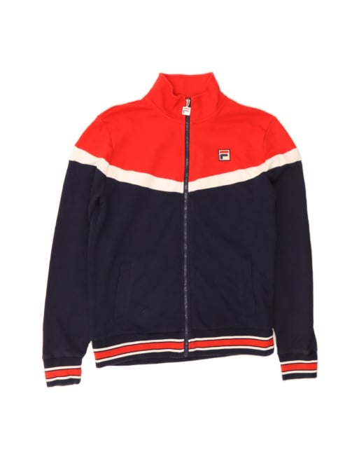 Vintage Fila Tracksuit Top Jacket Small In Blue Colourblock
