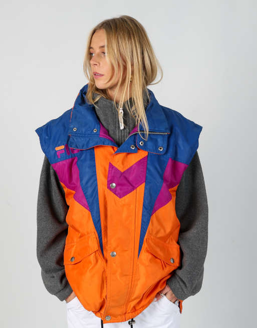 Vintage Fila XL ski jacket in orange, 3 of 4