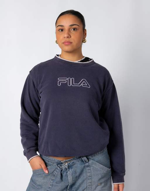 Vintage Fila XL Sweatshirt Navy Blue