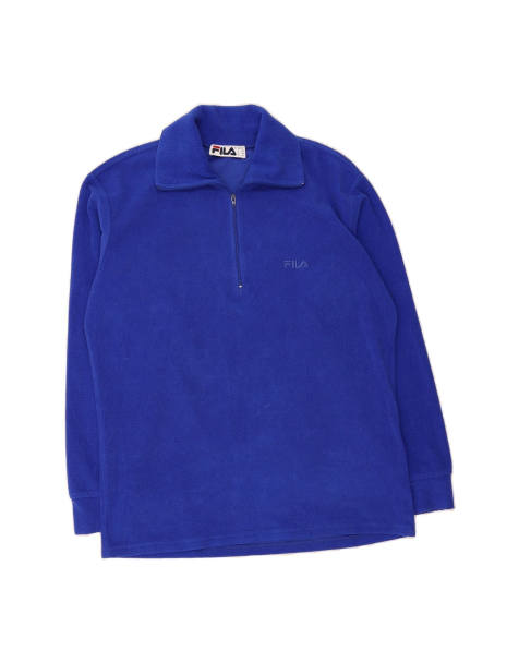 Vintage Fila Zip Neck Fleece Jumper It 50 Medium In Blue - view 1