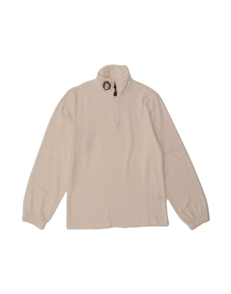 Vintage Fila Zip Neck Fleece Jumper Small In White - view 1