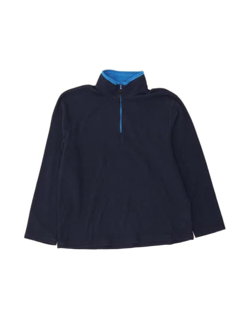 Vintage Fila Zip Neck Fleece Jumper XL In Blue