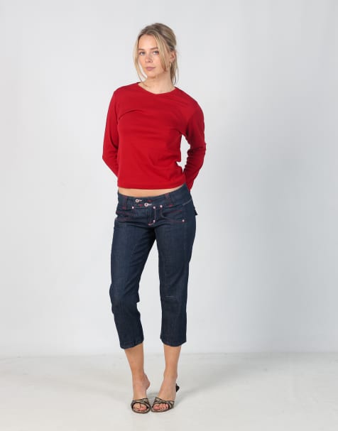 Vintage Fiorucci S 3/4 jeans in blue - view 1