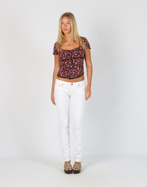 Vintage Fiorucci S straight jeans in white