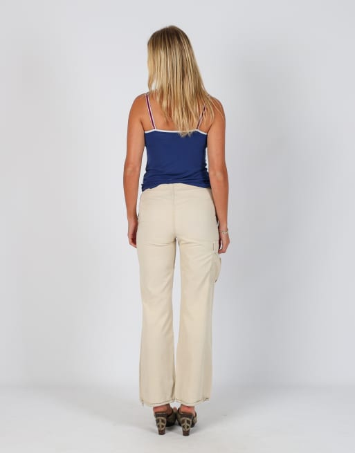 Vintage Fiorucci XS cargo pants in cream, 3 of 4