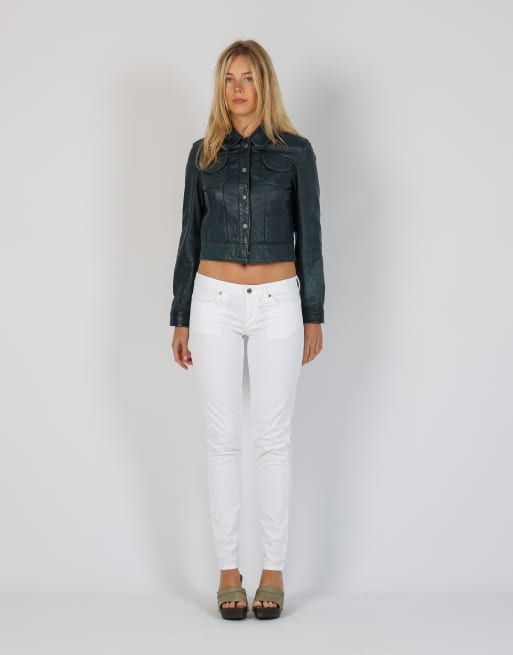 Vintage Fiorucci XS straight jeans in white