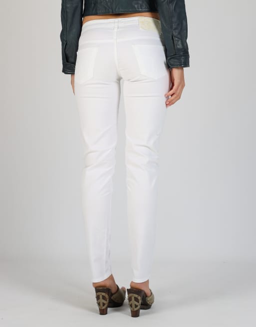Vintage Fiorucci XS straight jeans in white, 2 of 4