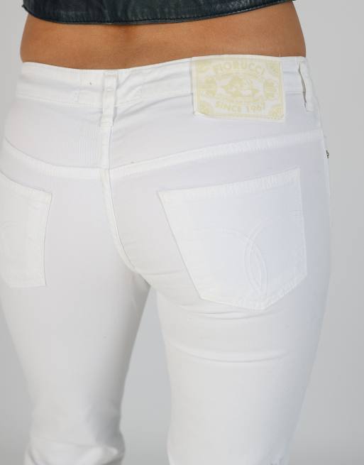 Vintage Fiorucci XS straight jeans in white, 4 of 4