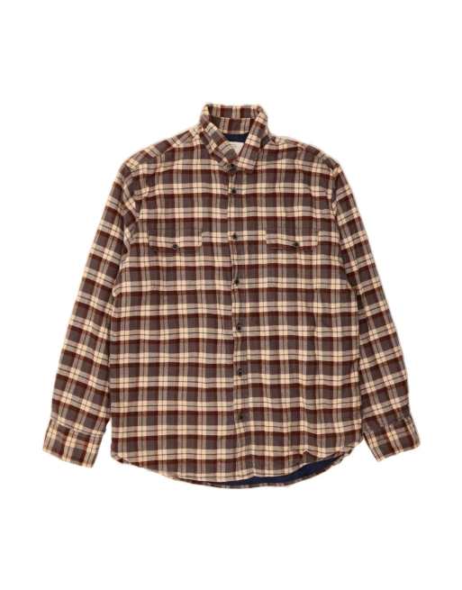 Vintage Flannel Bomber Jacket UK 44 2XL In Burgundy Check