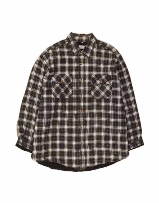 Vintage Flannel Bomber Jacket UK 44 2XL In Grey Check