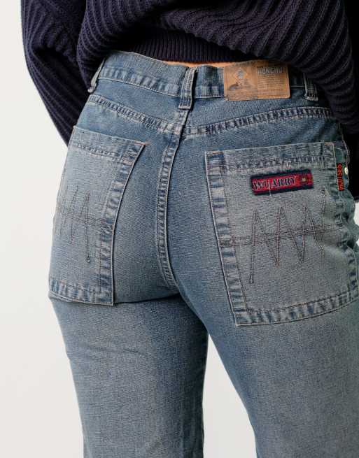 Vintage Flared 30x30 Denim Jeans Blue
