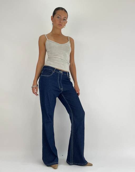 Vintage flared denim jeans in blue