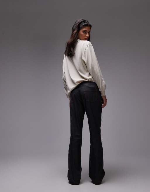 Vintage flared trousers in grey